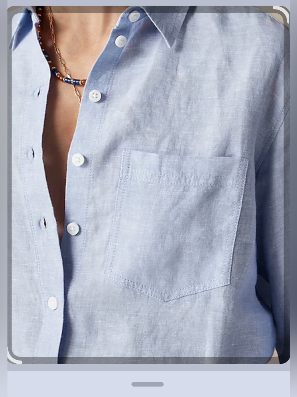 J. Crew Light Blue Button-Down Linen Shirt
